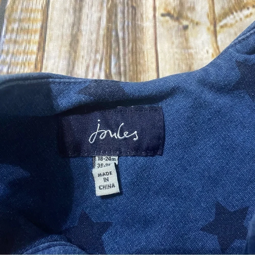 Joules Blue Star Frankie Print Snap Bitton Romper